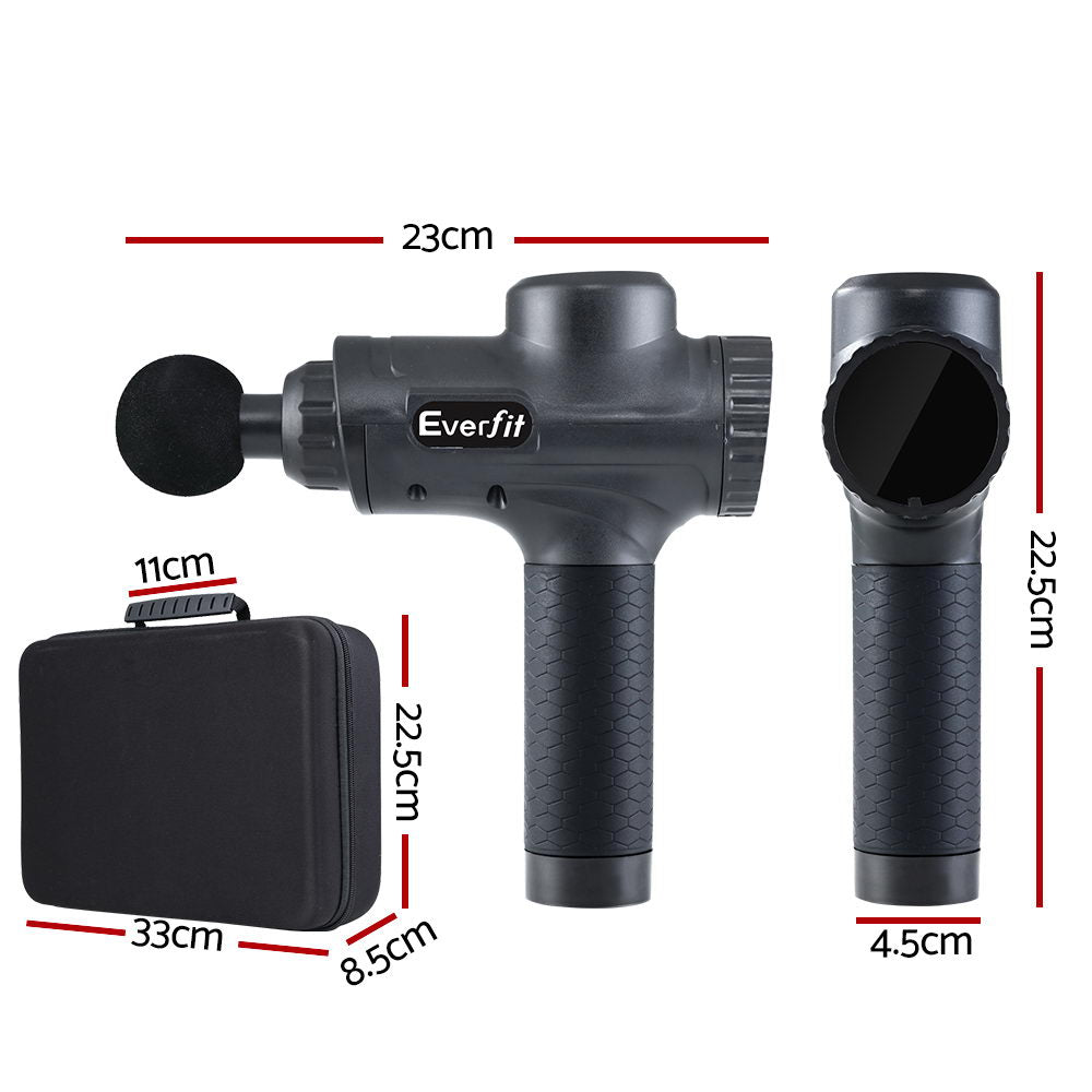 Massage Gun 30 Speed 6 Heads Muscle Massager (Black)