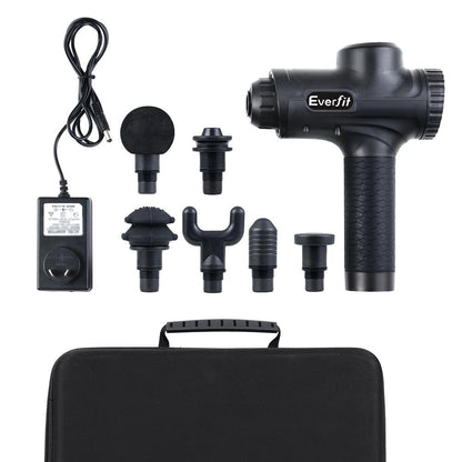 Massage Gun 30 Speed 6 Heads Muscle Massager (Black)