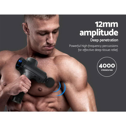 Massage Gun 30 Speed 6 Heads Muscle Massager (Grey)