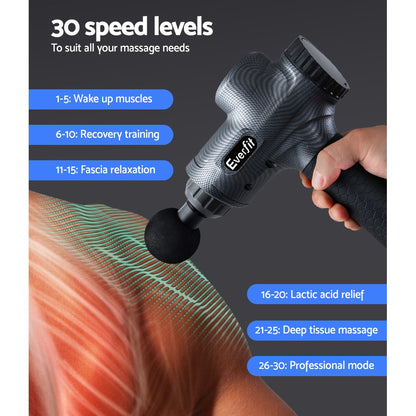 Massage Gun 30 Speed 6 Heads Muscle Massager (Grey)