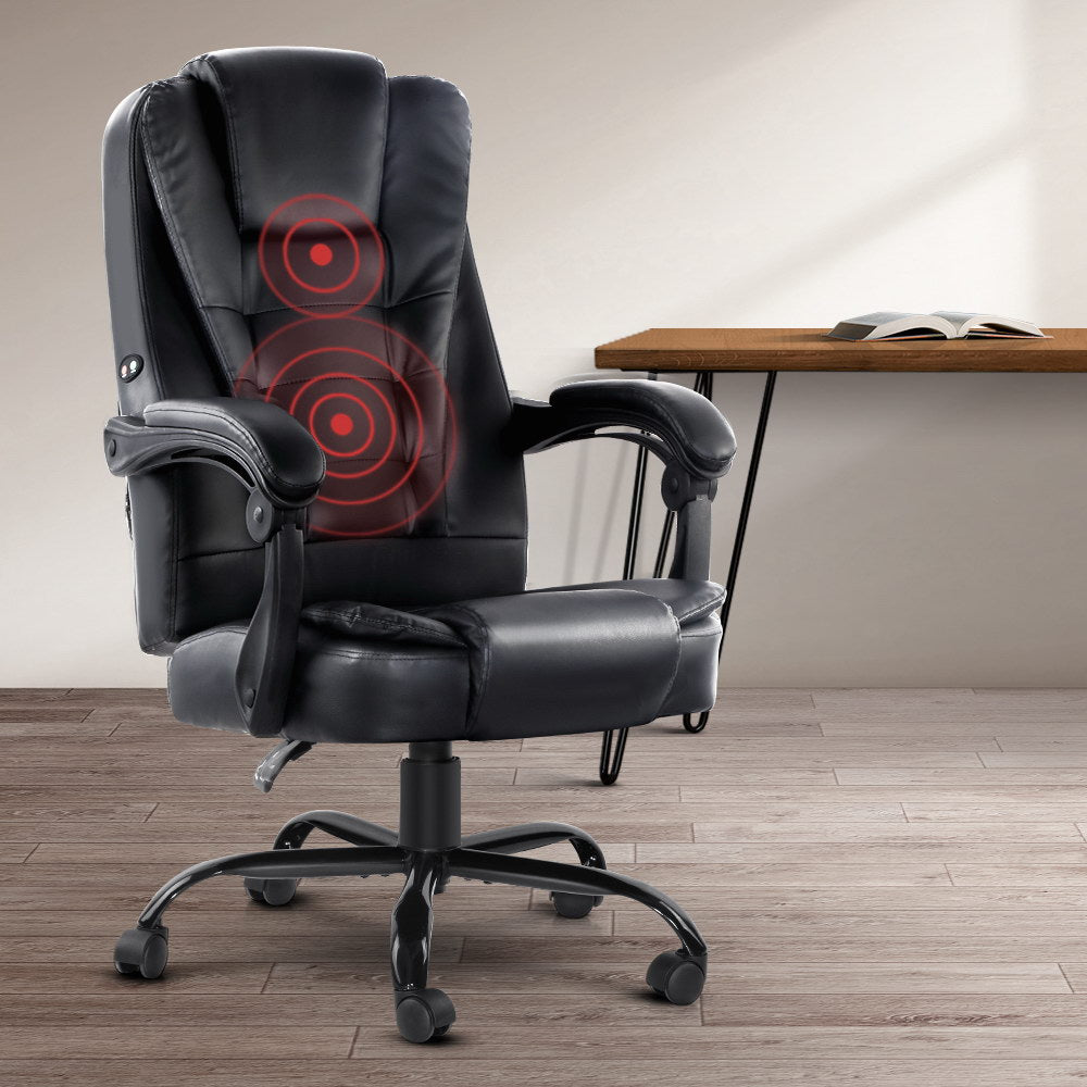 Massage Office Chair Executive Computer Gaming Chairs Black PU Leather