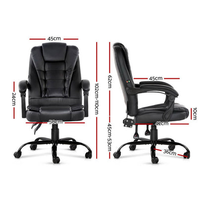 Massage Office Chair Executive Computer Gaming Chairs Black PU Leather