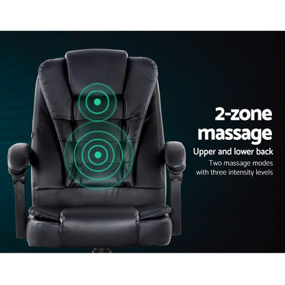 Massage Office Chair Executive Computer Gaming Chairs Black PU Leather