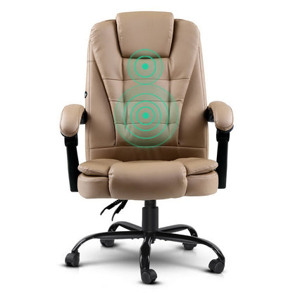 Massage Office Chair Executive Computer Gaming Chairs Brown PU Leather Espresso