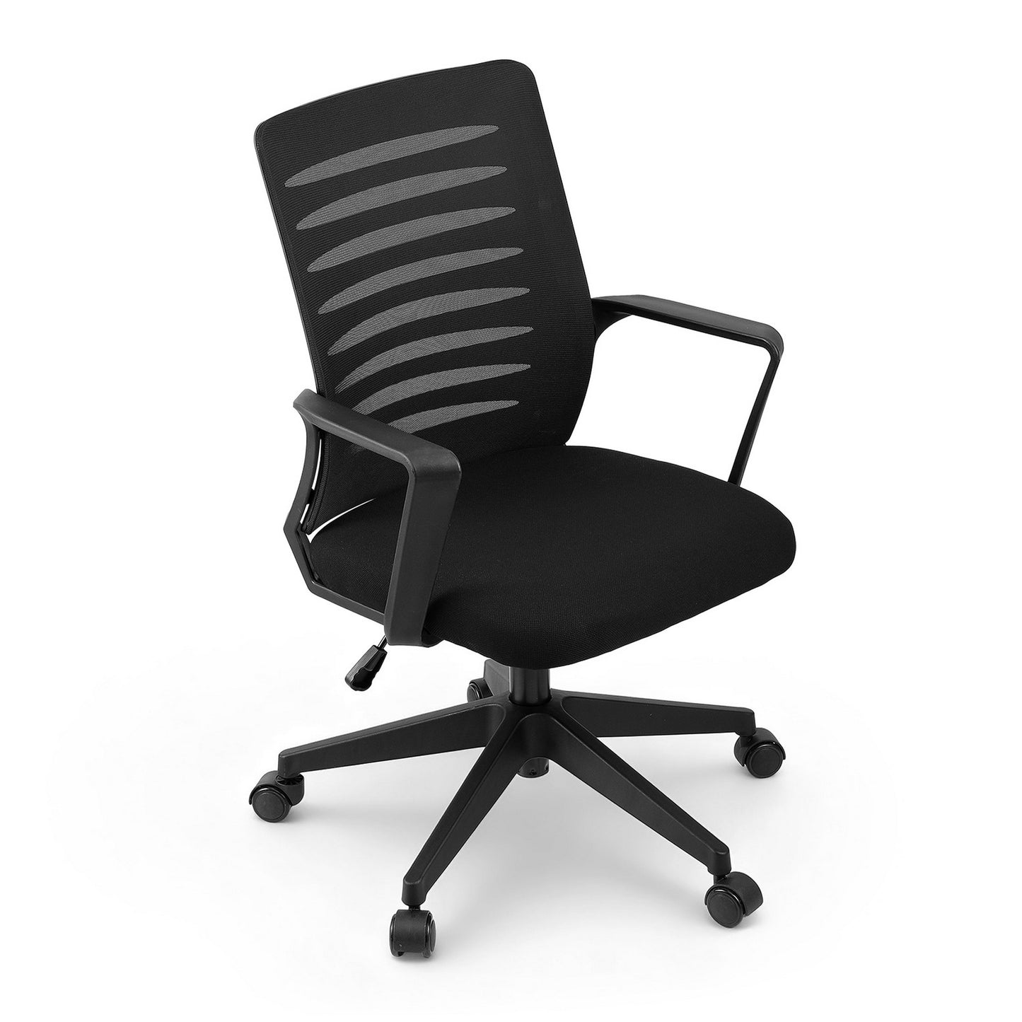 Ergonomic Office Chair Mesh Computer Desk Chairs with Lumbar Support, Height Adjustment Swivel Chair Mid Back for Home Office Study, Black