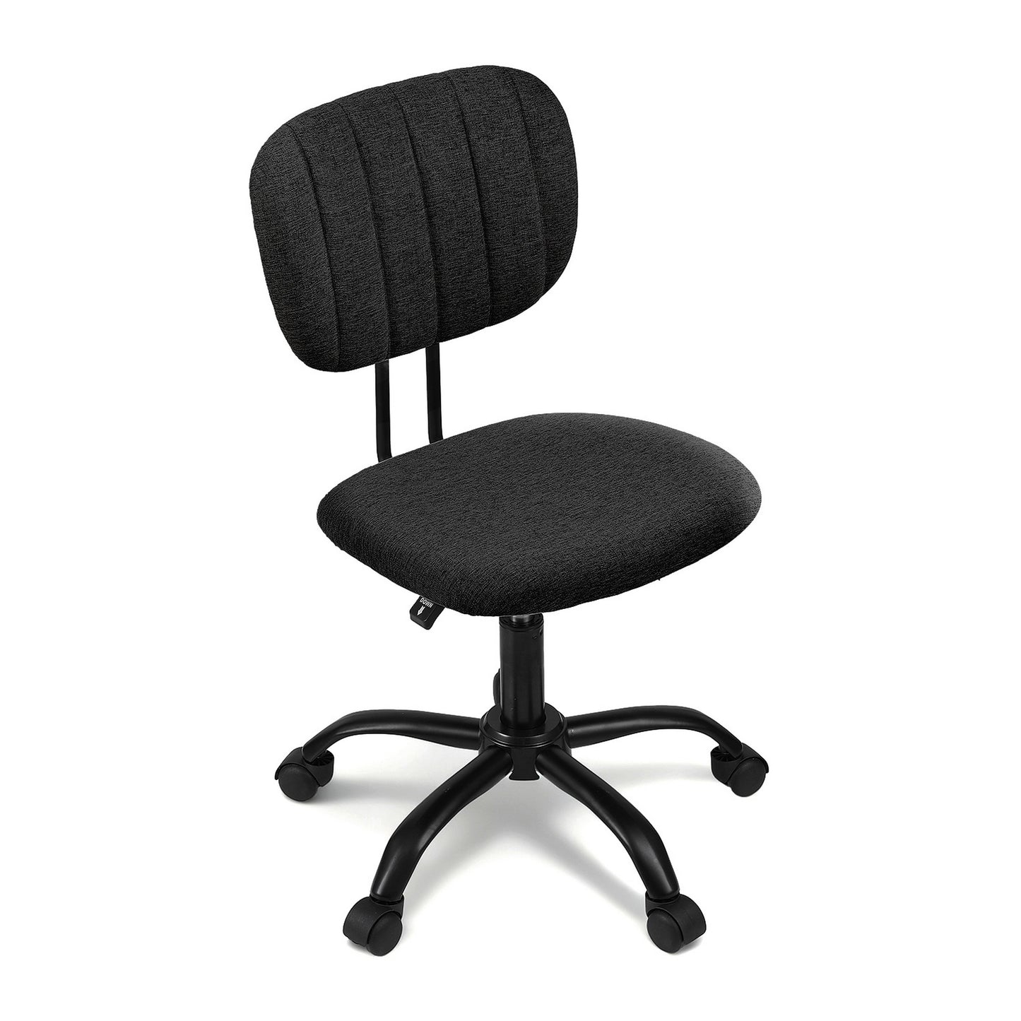 Armless Office Chair with Wheels - Black