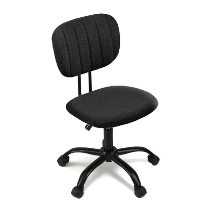 Armless Office Chair with Wheels - Black