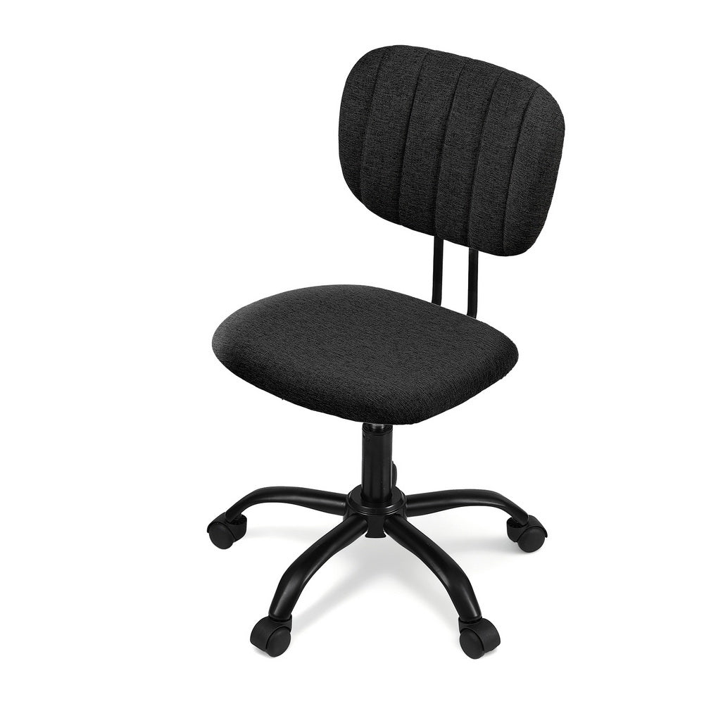 Armless Office Chair with Wheels - Black