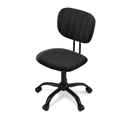 Armless Office Chair with Wheels - Black