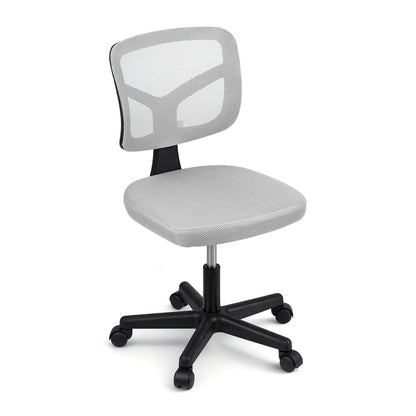 Armless Office Chair with Wheels - Grey