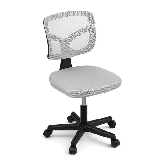 Armless Office Chair with Wheels - Grey