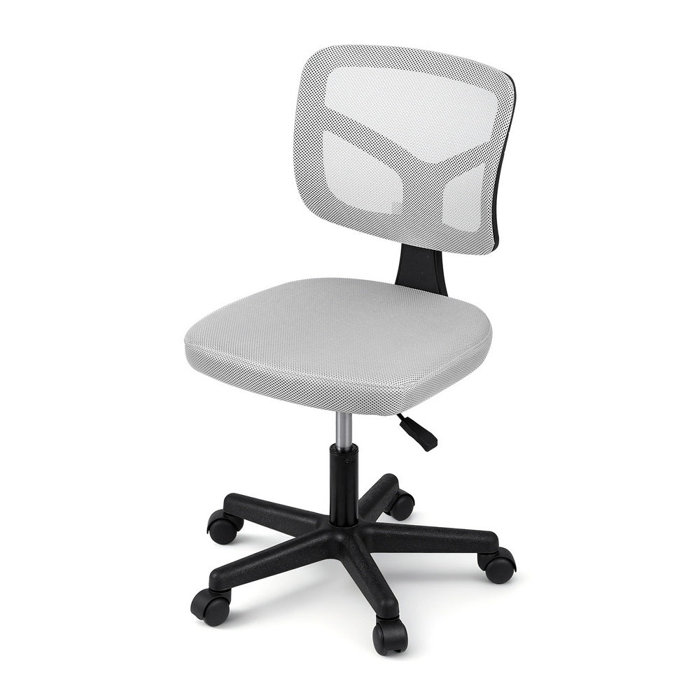 Armless Office Chair with Wheels - Grey