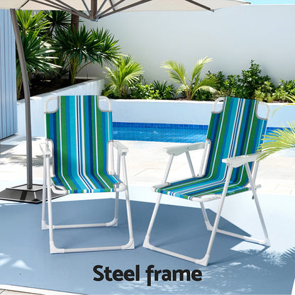 Outdoor Chairs Folding Camping Chair Steel Portable Patio Furniture