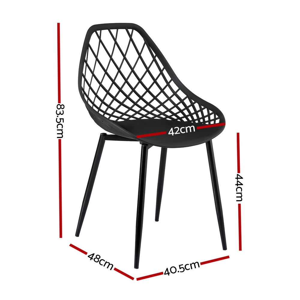 4PC Outdoor Dining Chairs PP Lounge Chair Patio Garden Furniture Black