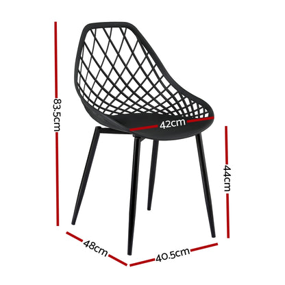 4PC Outdoor Dining Chairs PP Lounge Chair Patio Garden Furniture Black
