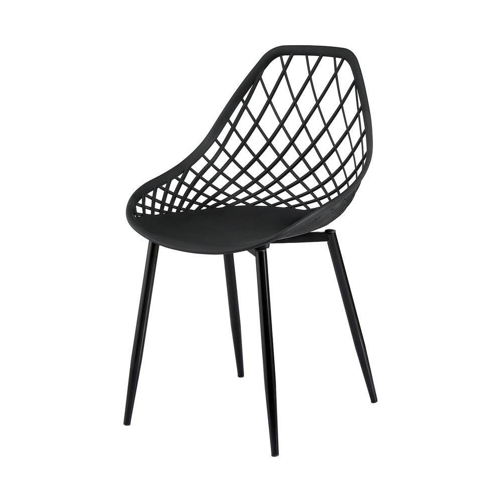 4PC Outdoor Dining Chairs PP Lounge Chair Patio Garden Furniture Black
