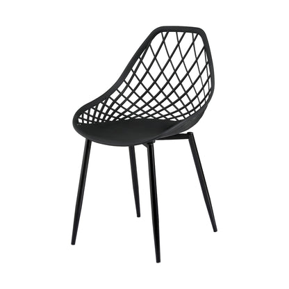 4PC Outdoor Dining Chairs PP Lounge Chair Patio Garden Furniture Black