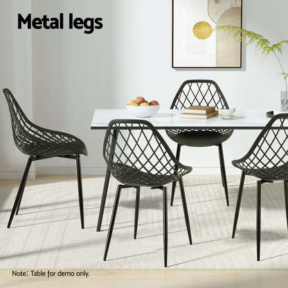 Best 4PC Outdoor Dining Chairs PP Lounge Chair Patio Garden Furniture Black | Buy Online at Furniture Things Australia