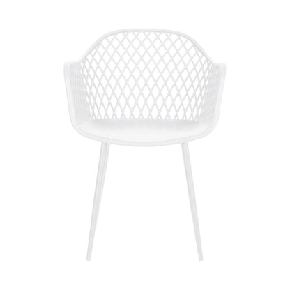 4PC Outdoor Dining Chairs PP Lounge Chair Patio Furniture Garden White