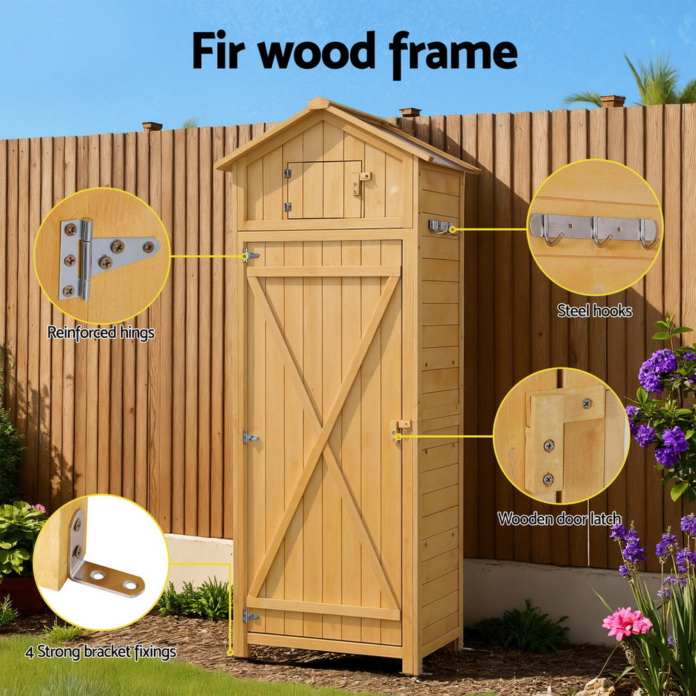 Outdoor Storage Cabinet Cupboard Folding Table Tool Organizer Shed Adjustable