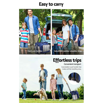Best Alfresco 6 Person Picnic Basket Set Bag Wheels Insulated Trolley | Buy Online at Furniture Things Australia