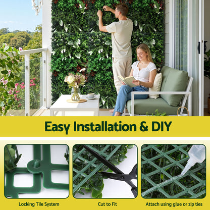 Gardeon Artificial Plant Wall Panels 50X100CM Boxwood Panel Hedge Grass Backdrop Green Decor Backyard