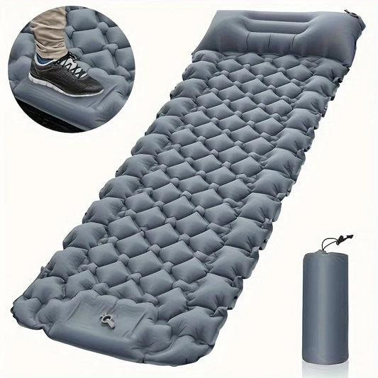Inflatable Camping Mat with Built-in Pump Headrest