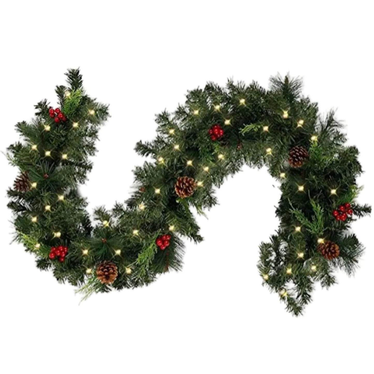 Best Christmas Garland Rattan with Red Lights | Buy Online at Furniture Things Australia