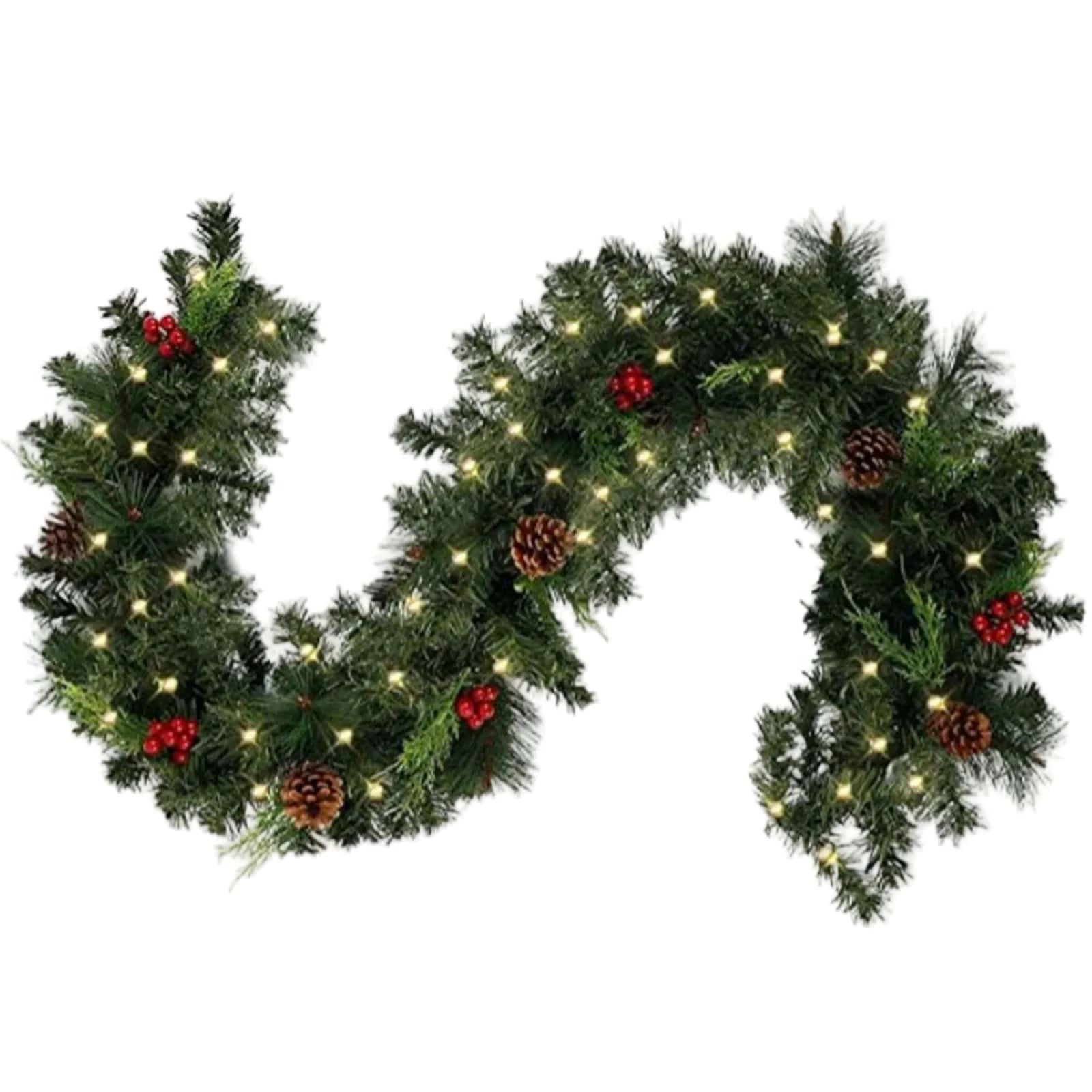 Best Christmas Garland Rattan with Red Lights | Buy Online at Furniture Things Australia