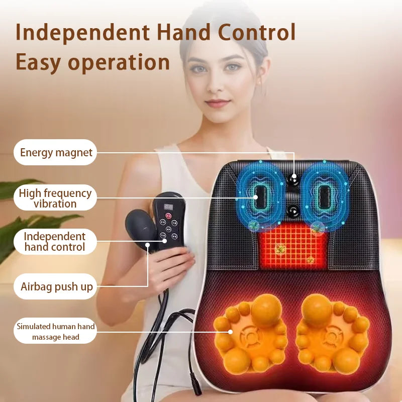 Neck Massager with Electric Traction Heating Head Support