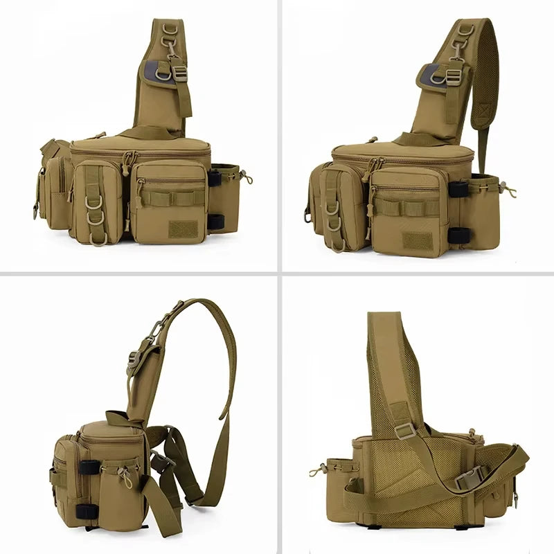 Fishing Tackle Bag with Rod Holder