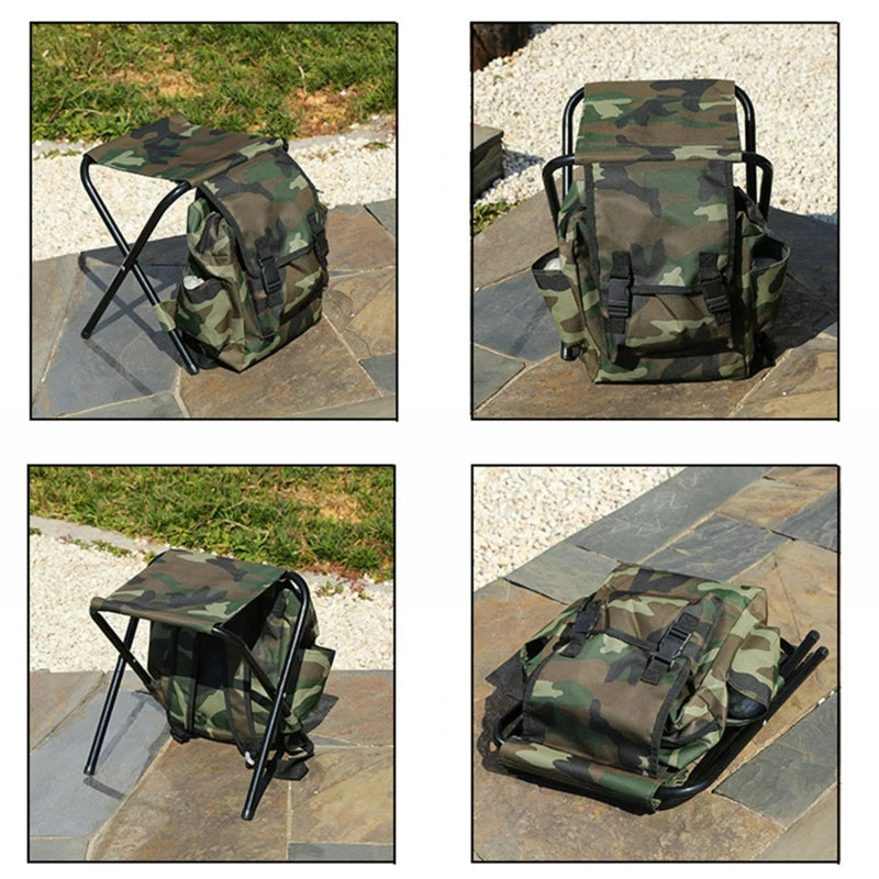 Backpack with Portable Folding Chair