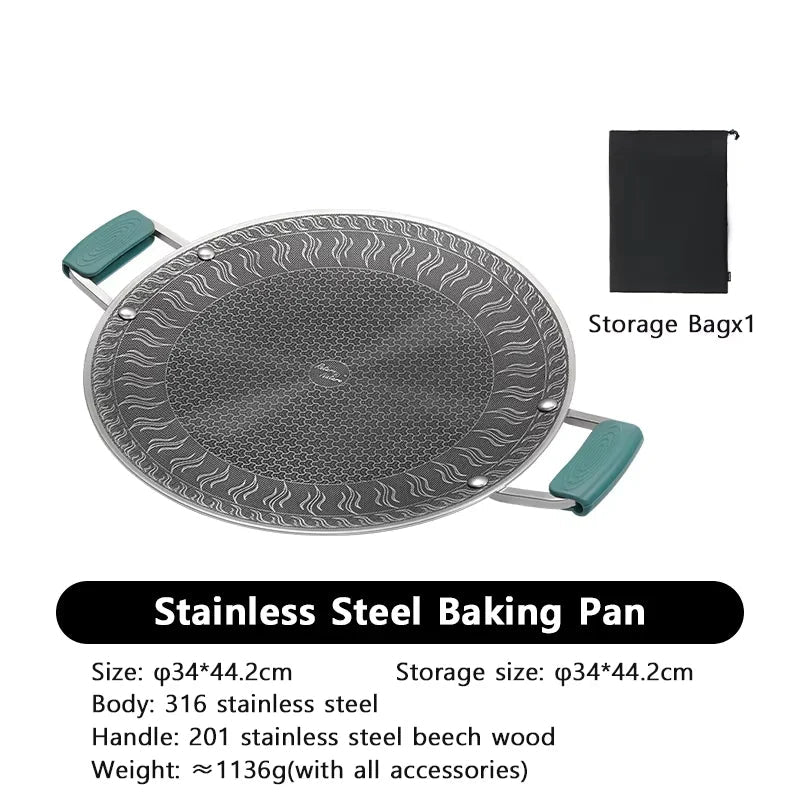 Camping Non Stick Folding Grill Pan
