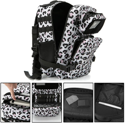 Tactical Backpack with 25L Polyester Leopard