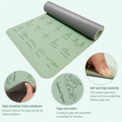 Yoga Mat TPE Non-Slip Lightweight 183×57cm