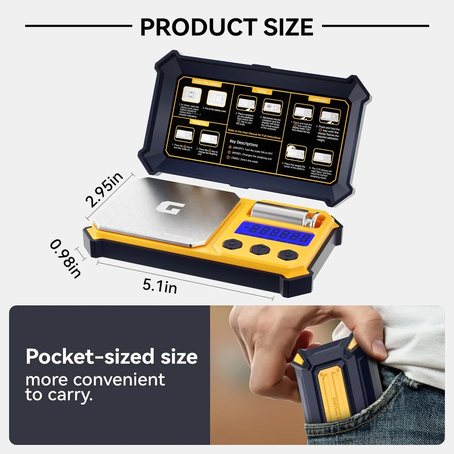 Digital Pocket Scale with High Precision 300g Portable