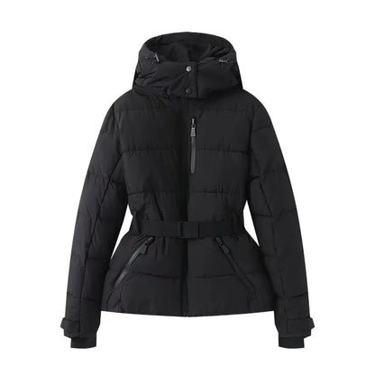 Women's Winter Hooded High Waist Padded Parka