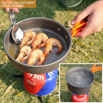 Camping Cookware Set Aluminum Portable Outdoor Cooking Gear