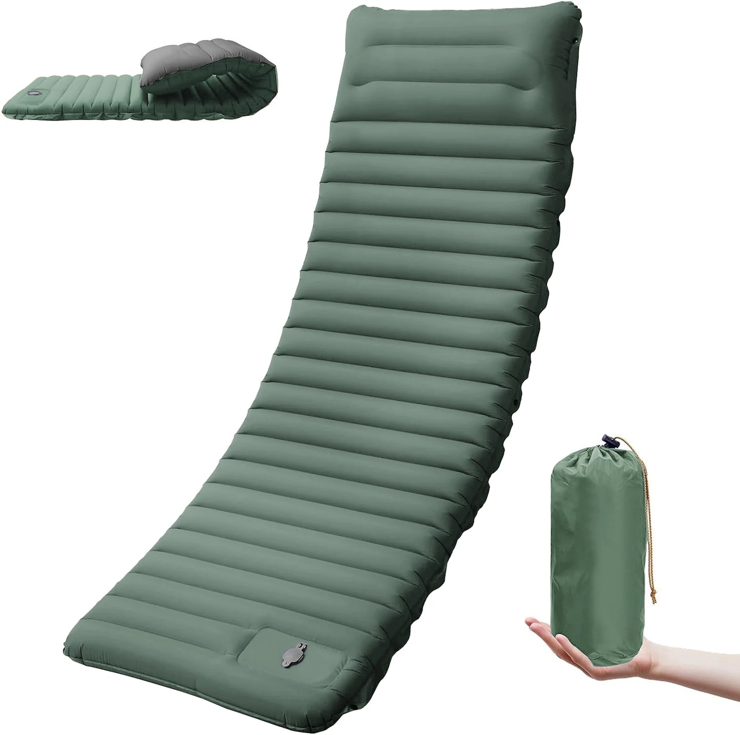 4-Inch Camping Mattress with Foot Pump Pillow