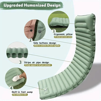 Camping Sleeping Inflatable Air Mattress Pillow