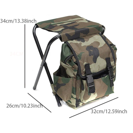Backpack with Portable Folding Chair
