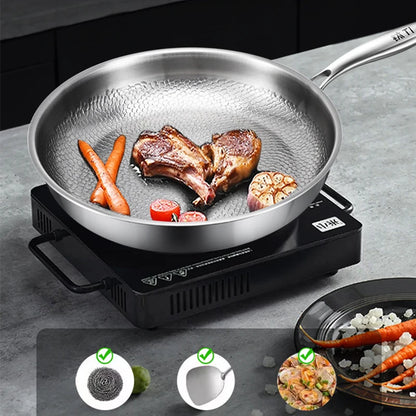 Frying Pan Pure Titanium Non Stick Uncoated Hammer Pattern