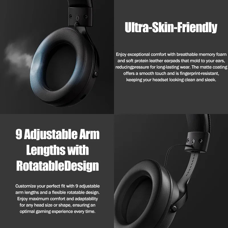 Headset Gaming Tri-Mode Wireless USB Microphone