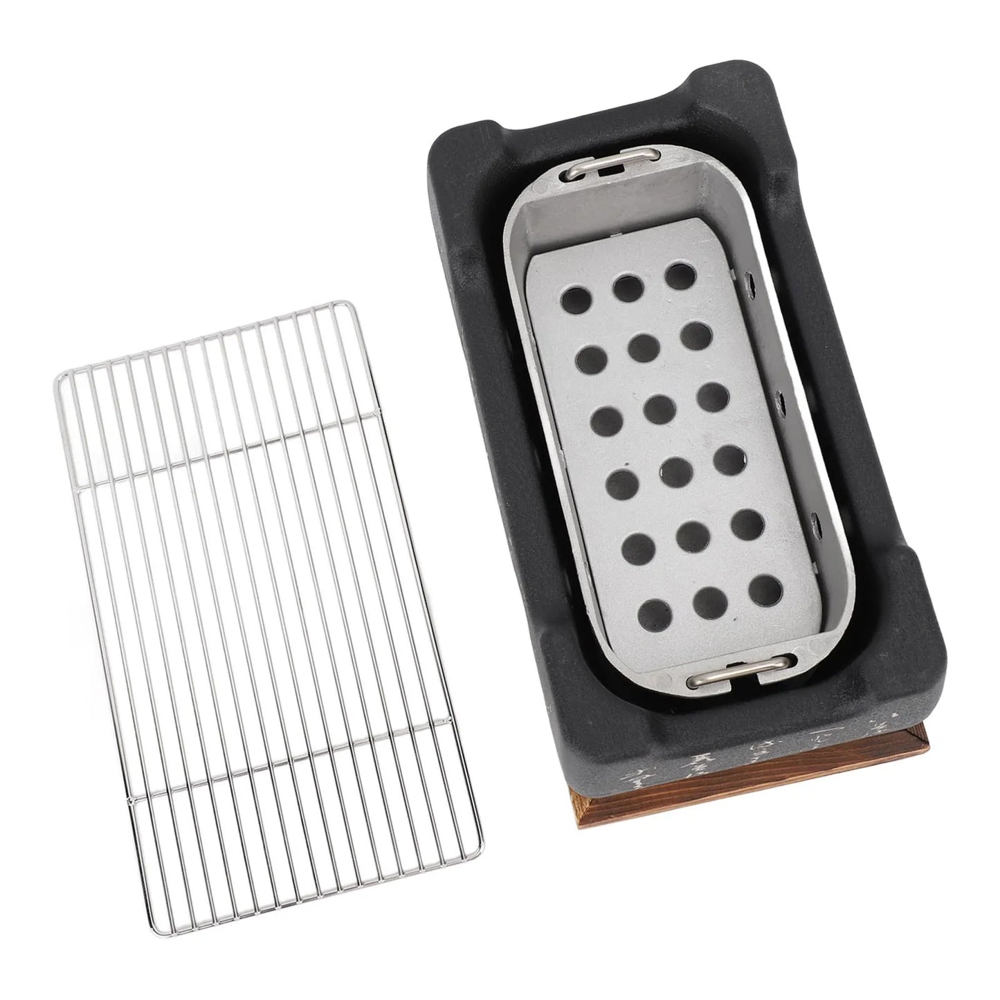 Charcoal Grill Rectangle with Aluminum Japanese BBQ Grill