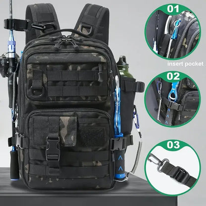 Waterproof Fishing Backpack with Tackle Storage
