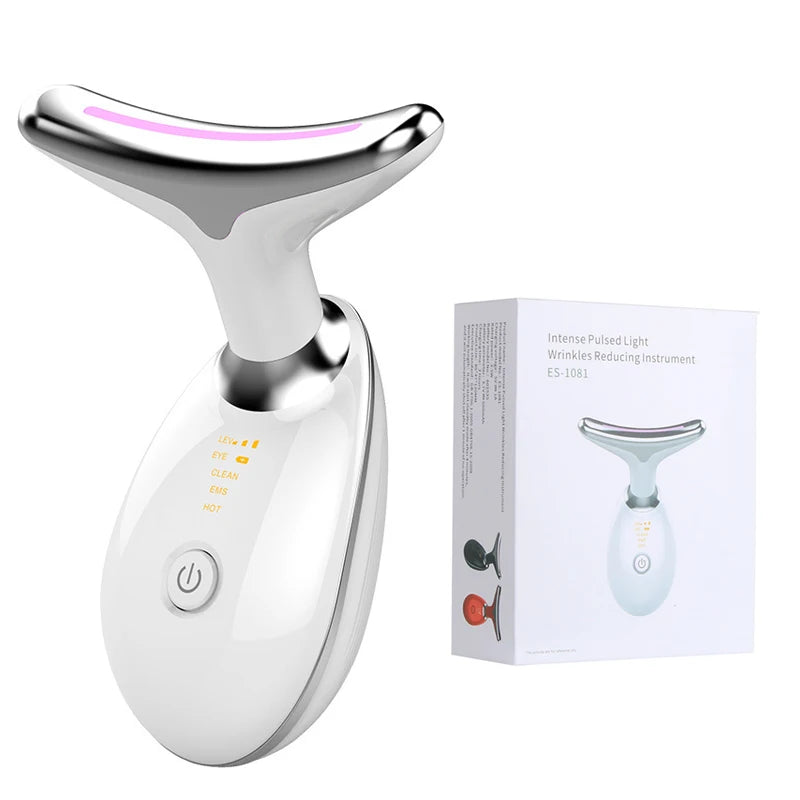 LED Face Neck Massager with 7-Color EMS Sculpting Device