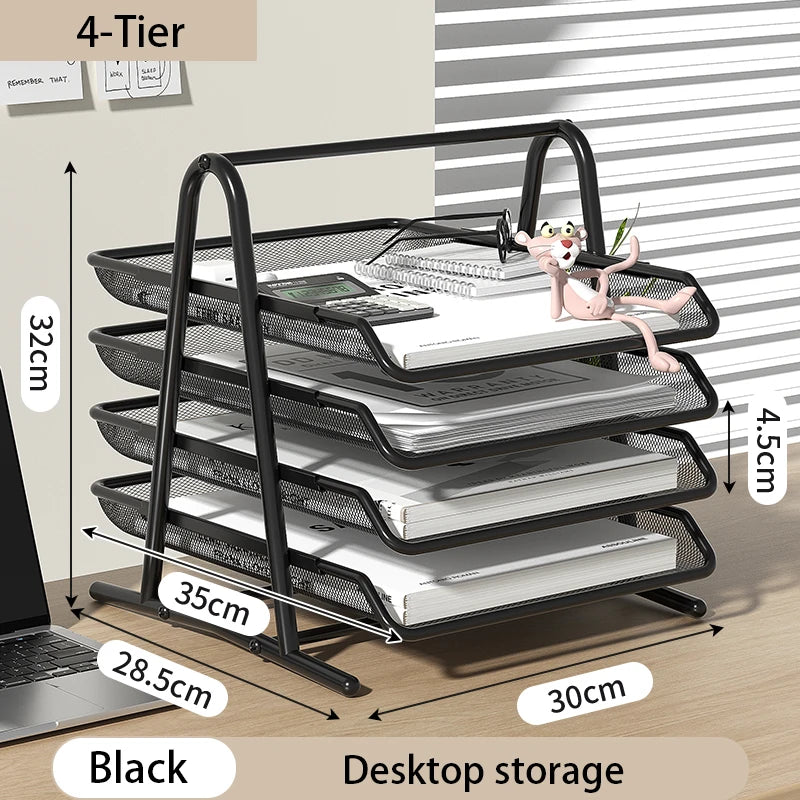 Document Tray Metal Desktop File Organizer