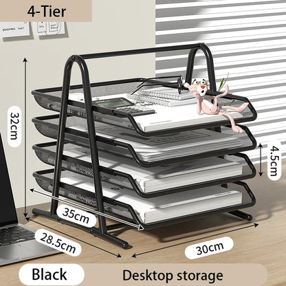 Document Tray Metal Desktop File Organizer
