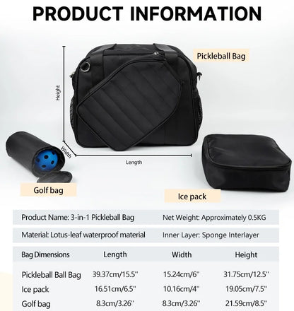 Pickleball Paddle Bag Carry Case