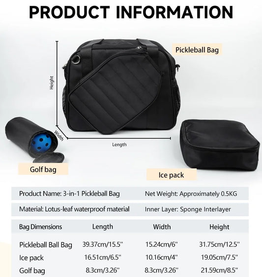 Pickleball Paddle Bag Carry Case